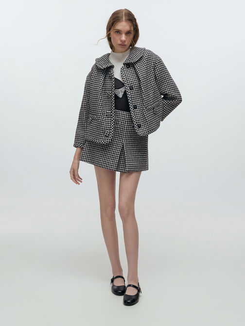 Leather Cap-Toe Mary Janes, Black, hi-res