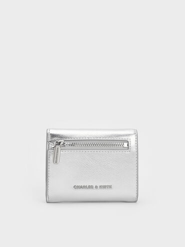 Marlowe Metallic Short Envelope Wallet, Silver, hi-res