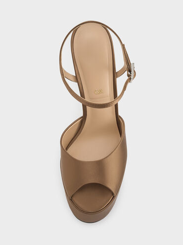 حذاء فرانشيسكا ذو الكعب العالي المفتوح من الأمام, بنى, hi-res