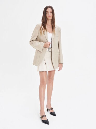 حذاء ميول بكعب عالٍ وشريط مزين بفتحات, أسود, hi-res