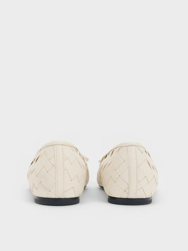 Ivette Woven Bow Ballet Flats, Chalk, hi-res