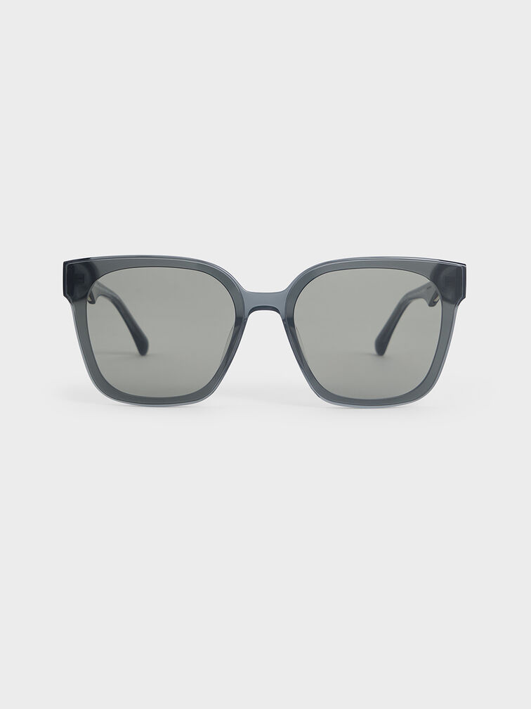 Freya Recycled Acetate Square Sunglasses, Navy, hi-res