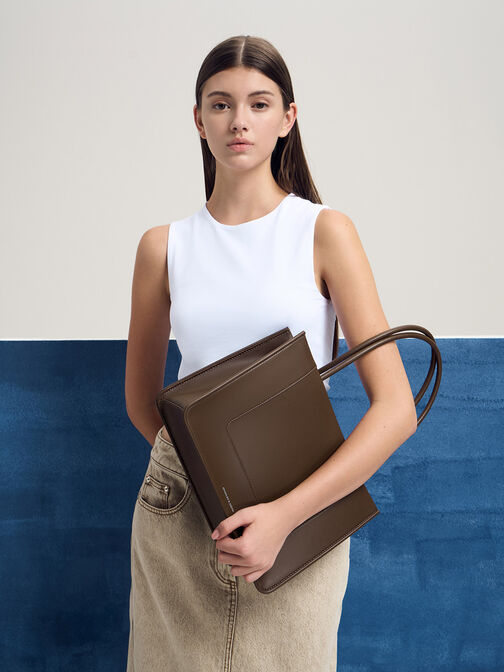 Daylla Tote Bag, Dark Brown, hi-res