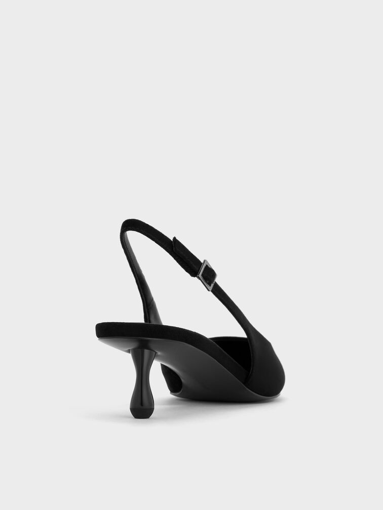 أحذية روثي سلينغ باك بكعب (بامبس) من الجلد السويدي الصناعي, أسود خشن, hi-res