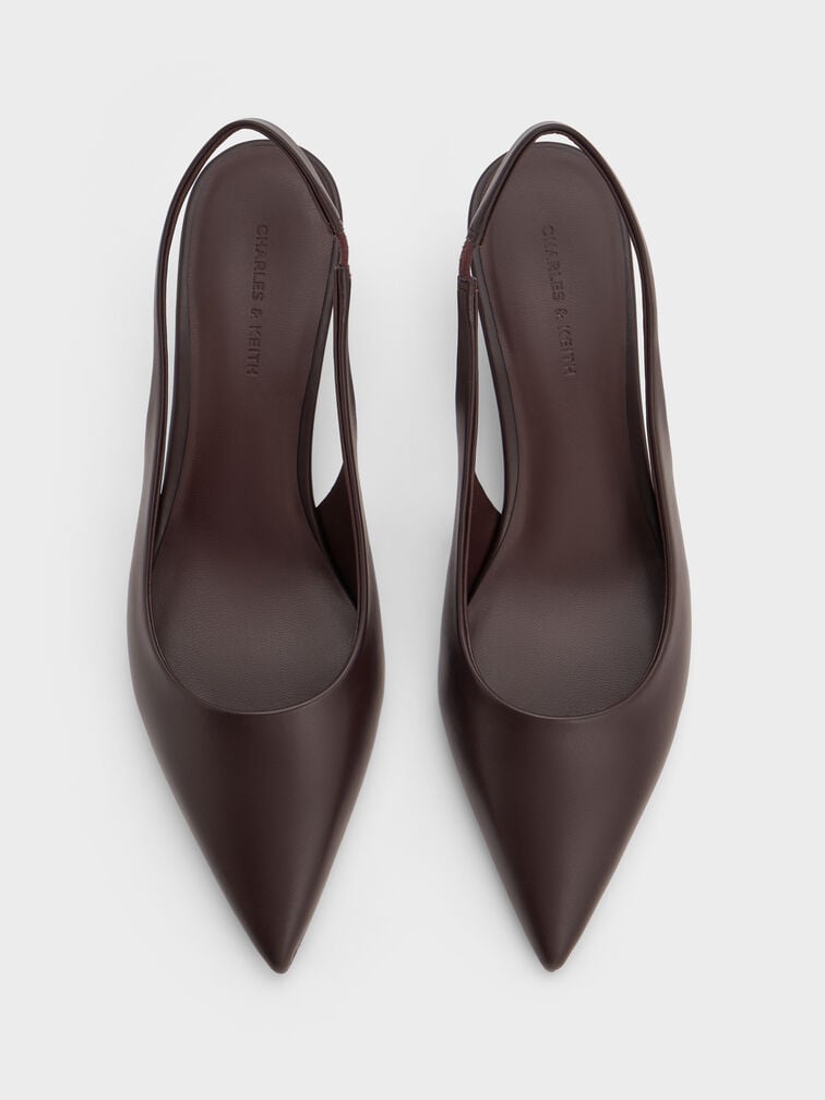 حذاء بكعب ويدج منحوت وحزام خلفي, برغندي, hi-res