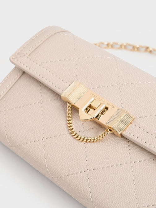 حقيبة كلاتش تالولا مبطنة بقفل كبس, شوفاني, hi-res