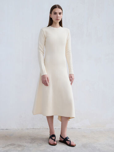 Toe-Ring Crossover-Strap Sandals, Black, hi-res