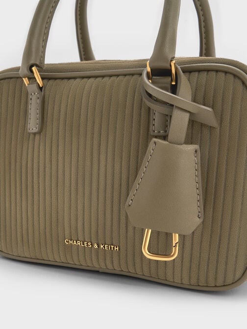 Mini Sianna Corduroy Bowling Bag, Deep Olive, hi-res