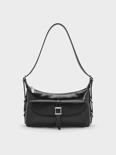 شنطة كتف بريانا بحزام, أسود كلاسيكي, hi-res