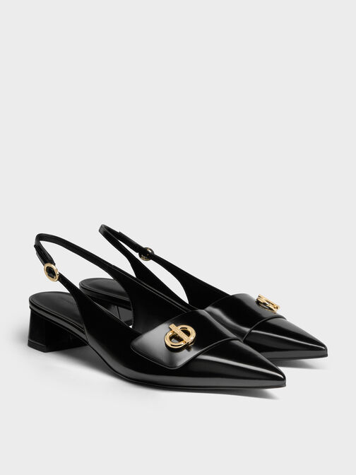 Marley Slingback Pumps, Black Boxed, hi-res