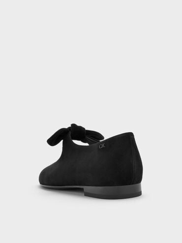 Suede & Leather Mary Janes, Black, hi-res