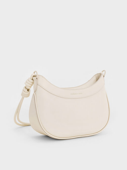 Sabine Knotted-Strap Curved Shoulder Bag, Cream, hi-res