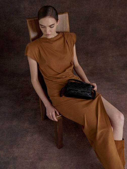 Ivette Woven Crossbody Bag, Noir, hi-res