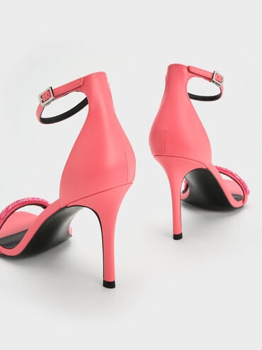 صندل بكعب بحزام مزين بالخرز, وردي, hi-res