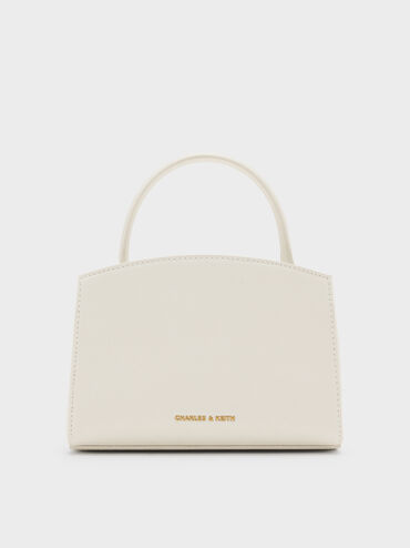 حقيبة أوبرييل بمقبض علوي وإبزيم معدني لامع, كريم, hi-res