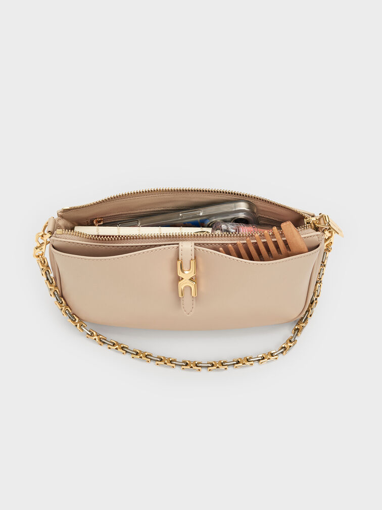 Adalyn Chain Shoulder Bag, Dusted Oat, hi-res