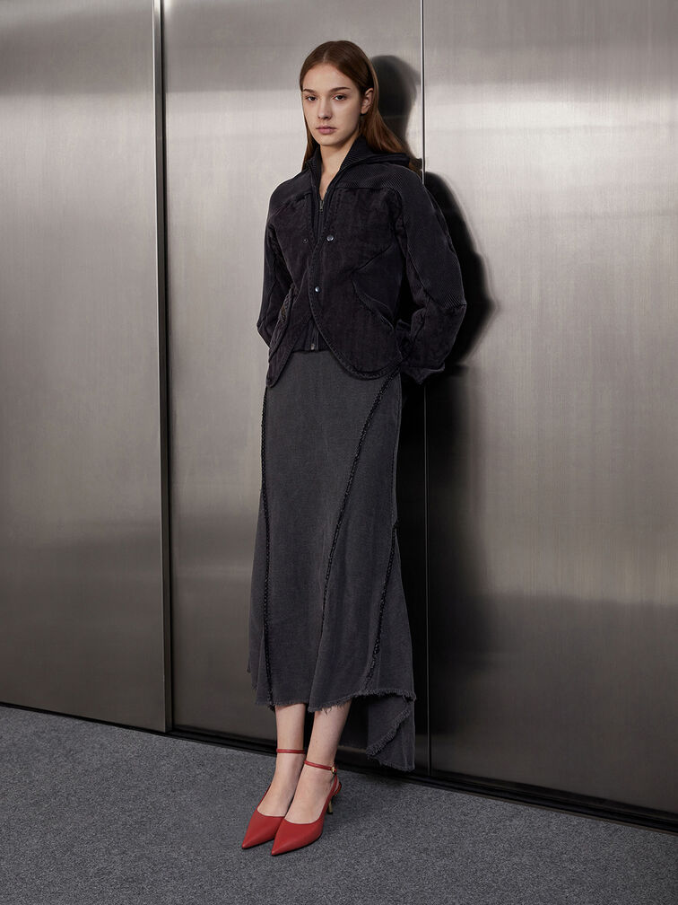 حذاء بامبس دي-أورساي بكعب معدني وحزام كاحل, قرميدي, hi-res