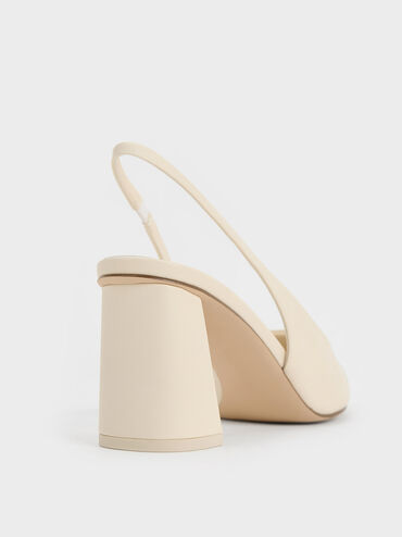 Teagan Trapeze Heel Slingback Pumps, Chalk, hi-res
