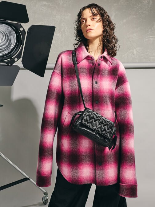 Ivette Woven Crossbody Bag, Noir, hi-res