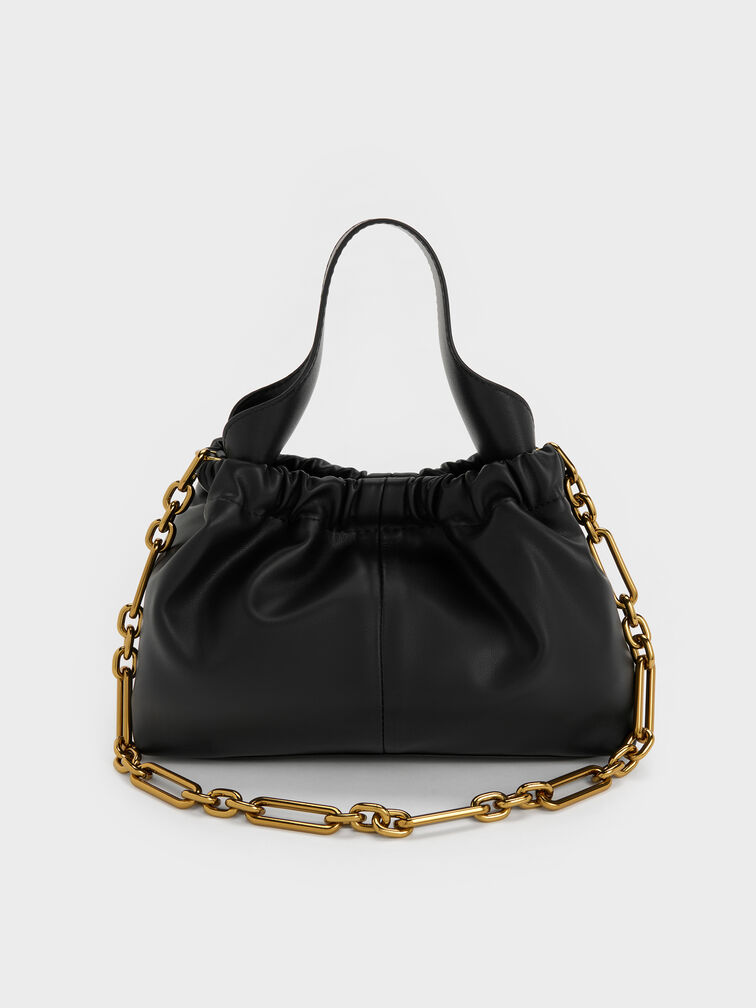 شنطة بمقبض سلسلة, أسود, hi-res