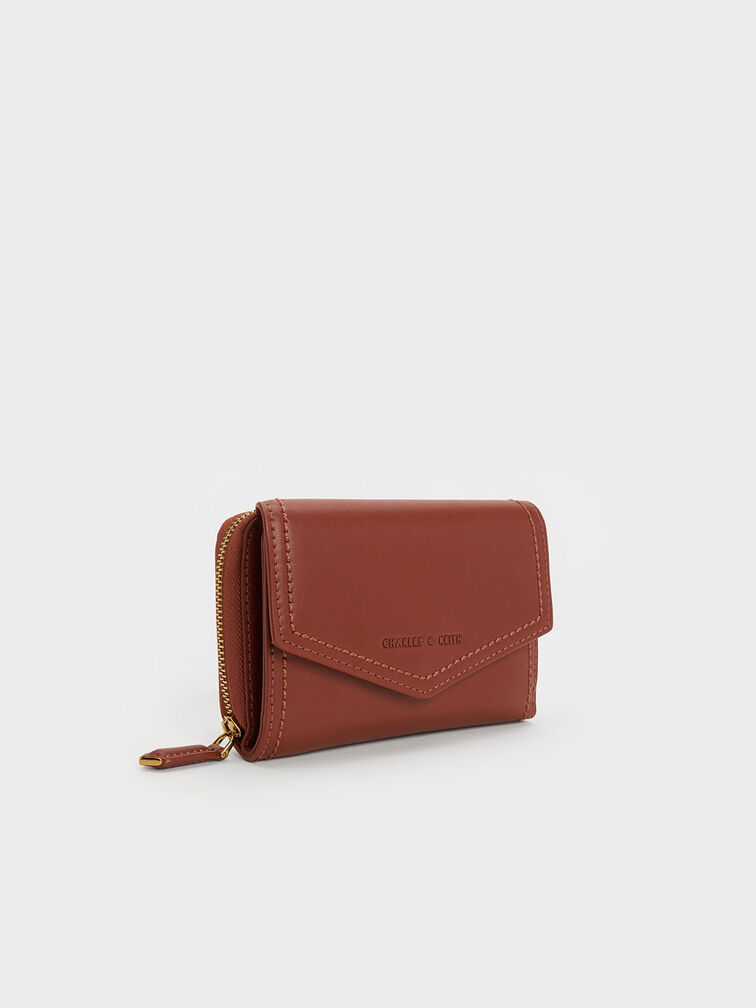 Stitch Trim Envelope Wallet, Mocha, hi-res