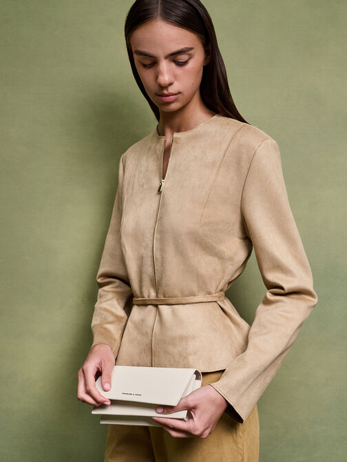 محفظة طويلة, كريم, hi-res