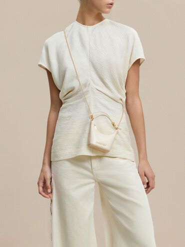 Micro Augustine Eel-Effect Bag, Cream, hi-res