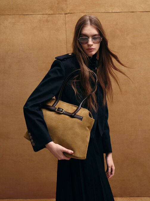 Victoria Belted Trapeze Tote Bag, Sahara Sand, hi-res