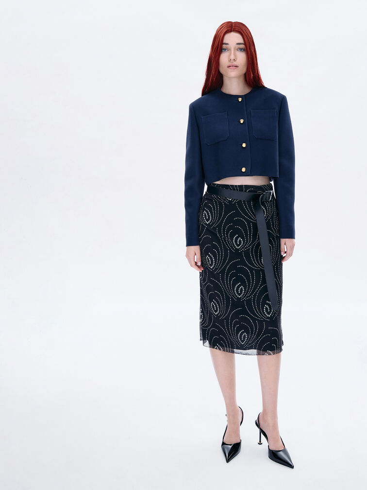 Wynn Patent Pointed-Toe Sculptural-Heel Slingback Pumps, Black Patent, hi-res