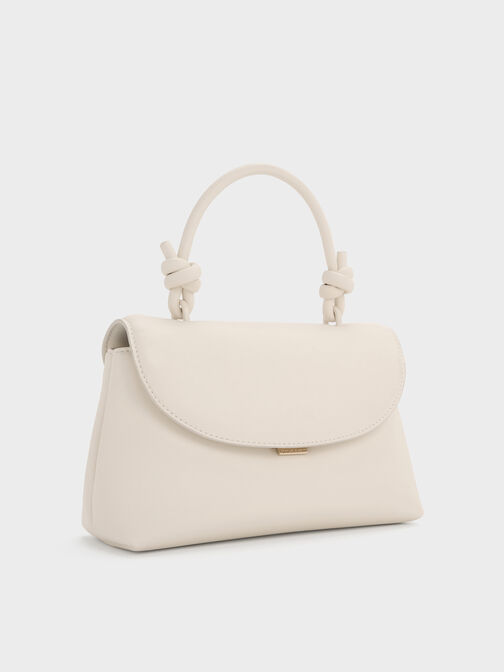 حقيبة ظهر بحمالة يد مزينة بعقدة, كريم, hi-res