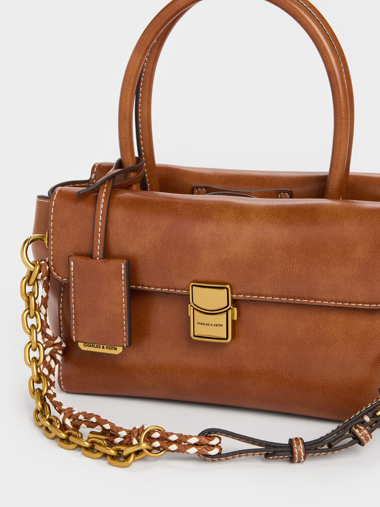 شنطة توت أيسلين بسلسلة حبل, بني فاتح ممزّق, hi-res