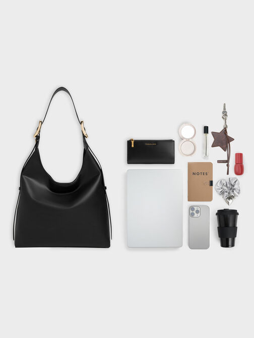 Aislin Hobo Bag, Black, hi-res
