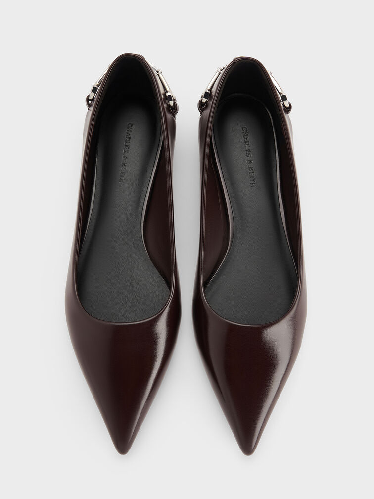 Erinna Metallic-Accent Pointed-Toe Flats, Burgundy, hi-res