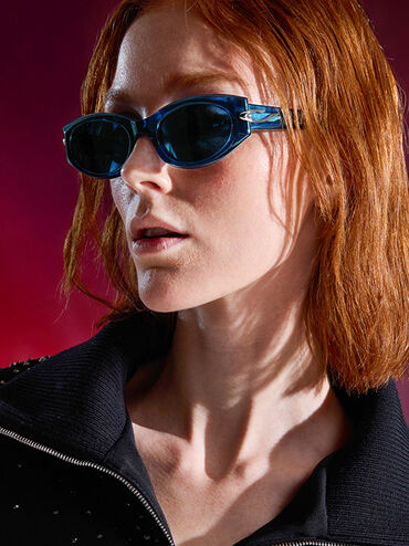 نظارة شمسية إيدي بيضاوية, أزرق, hi-res