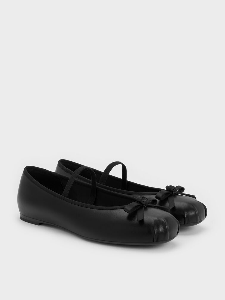 Kelis Rose-Bow Mary Jane Flats, Black, hi-res