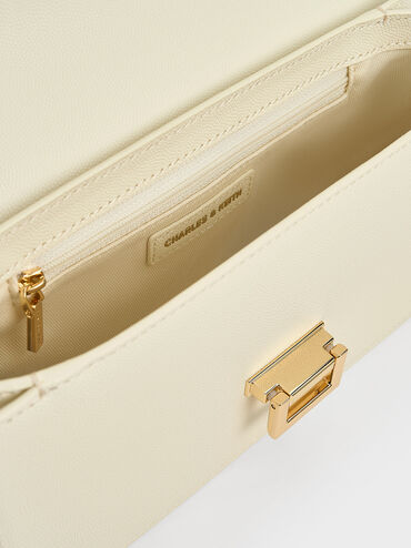 حقيبة كتف إيفرلاين بحزام مضفّر, كريم, hi-res