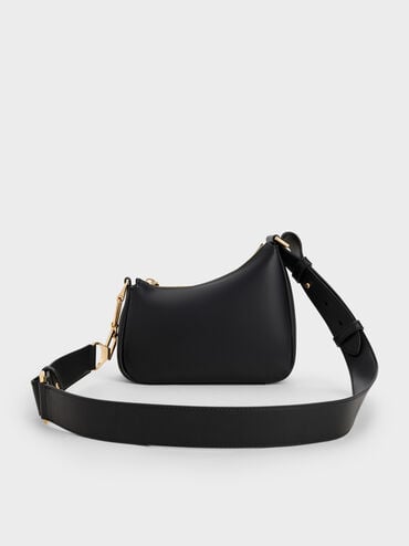 Mini Agatha Chain-Accent Shoulder Bag, Black, hi-res