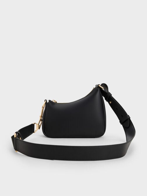 Mini Agatha Chain-Accent Shoulder Bag, Black, hi-res