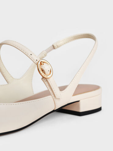 Roxane Slingback Mary Jane Flats, Chalk, hi-res