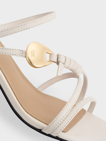 Adema Leather Strappy Heeled Mules, Chalk, hi-res