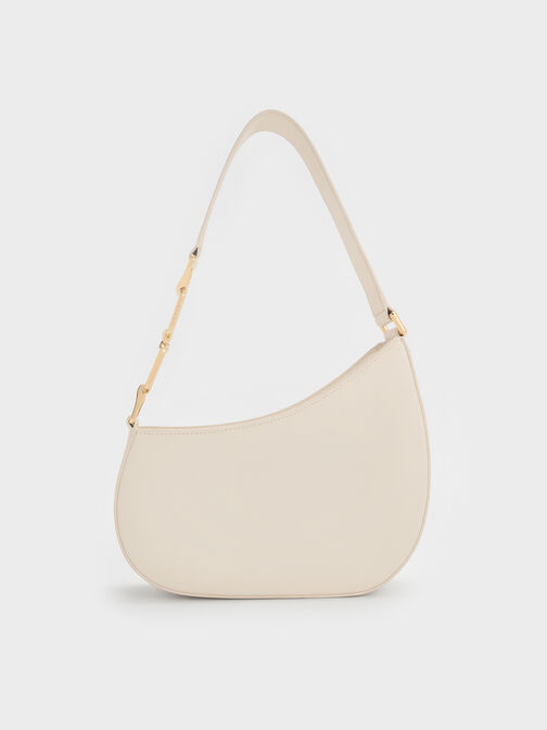 Agatha Chain-Accent Shoulder Bag, Cream, hi-res