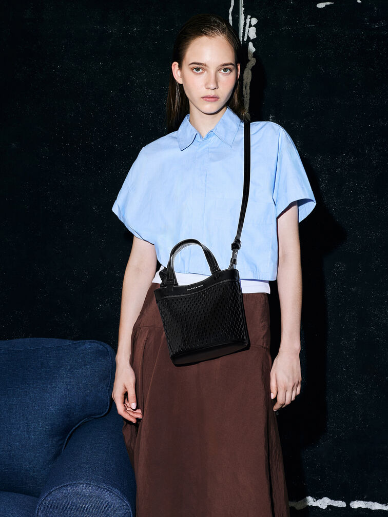 شنطة توت جونو مثقبة, أسود كلاسيكي, hi-res