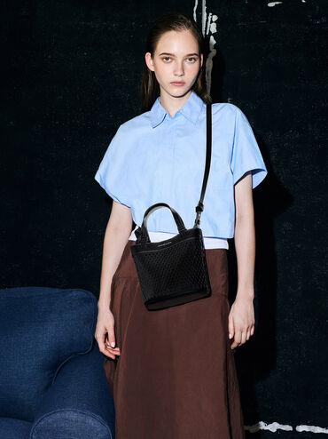 شنطة توت جونو مثقبة, أسود كلاسيكي, hi-res