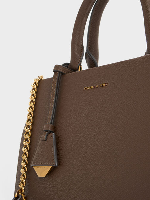 Mirabelle Structured Top Handle bag, Dark Brown, hi-res