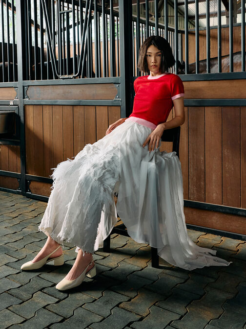 Danni Patent Slingback Pumps, Chalk, hi-res