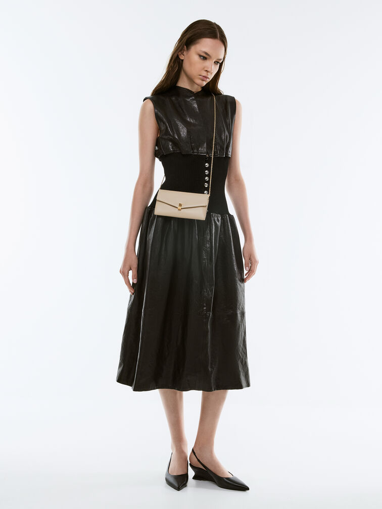 Lilibet Chain-Strap Long Wallet, Dusted Oat, hi-res