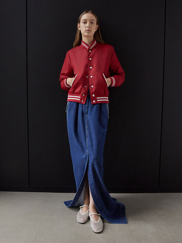 حذاء ماري جين ماغي شبكي مزين بالكريستال, أبيض, hi-res