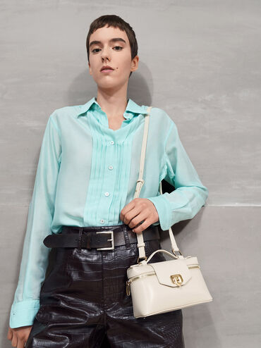 Arwen Top Handle Vanity Bag, Beige, hi-res