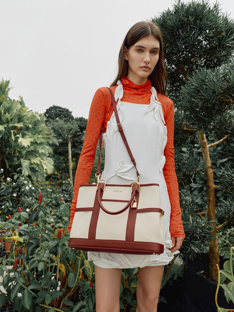 Scottie Canvas Tote Bag, Brick, hi-res