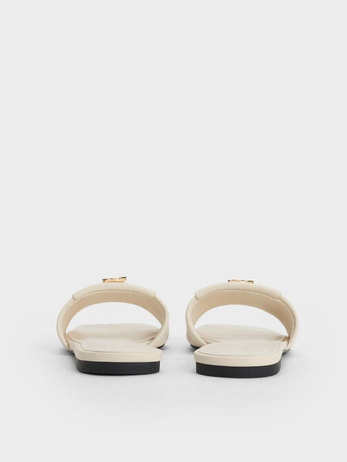 صندل مفتوح سهل الارتداء بلون معدني, أبيض طباشيري, hi-res